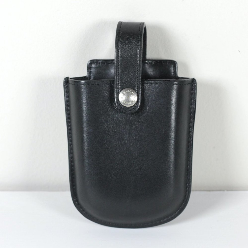 COACH Y2K Leather Black Retro Cell Phone Flip Phone Belt Clip Holster